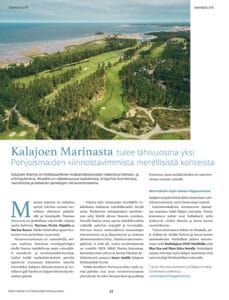 Kalajoen Marina on näyttävästi esillä Veneilijän kesä -liitteessä Vene-lehdessä ja Kippari-lehdessä kesäkuussa 2021.