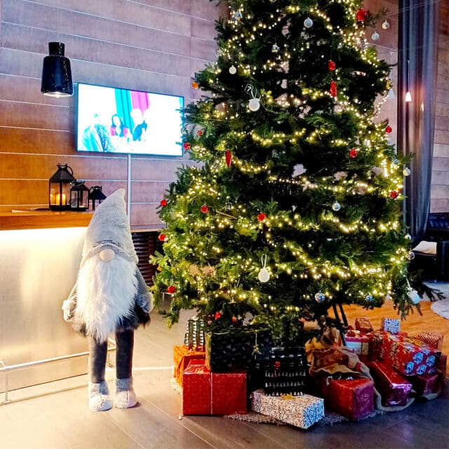 Kylpylähotelli joulu joulukuusi tonttu